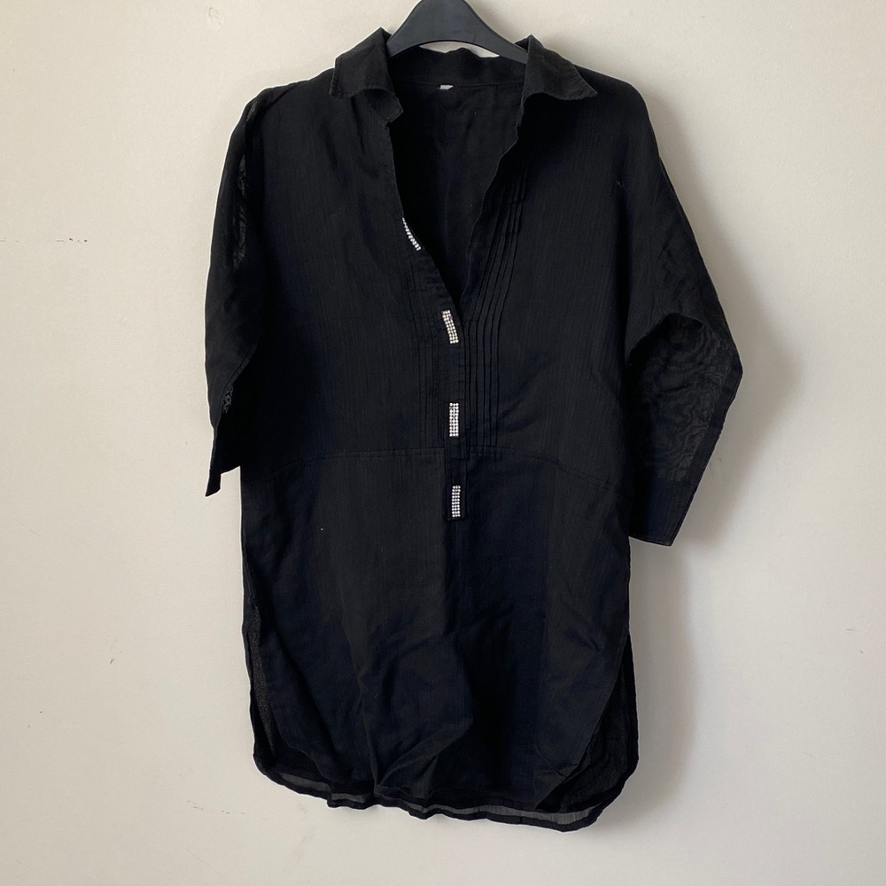 Black Shirt Dress - Picture 1 of 5